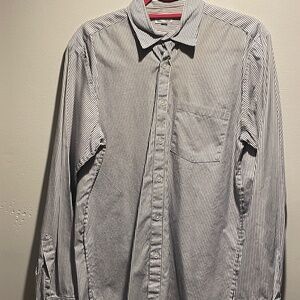 Steven Alan Classic Blue/White Pin-Stripe Button Down with Front Pocket